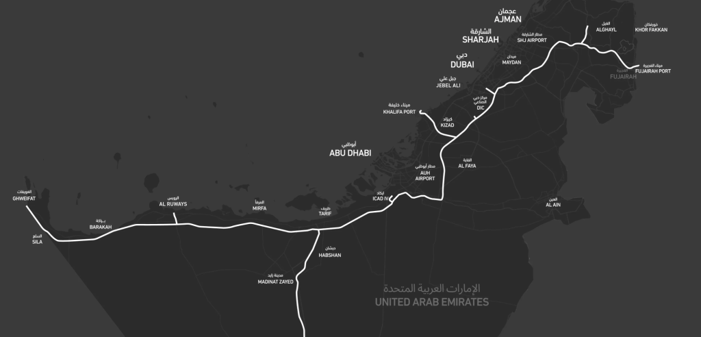 Etihad Rail rout map